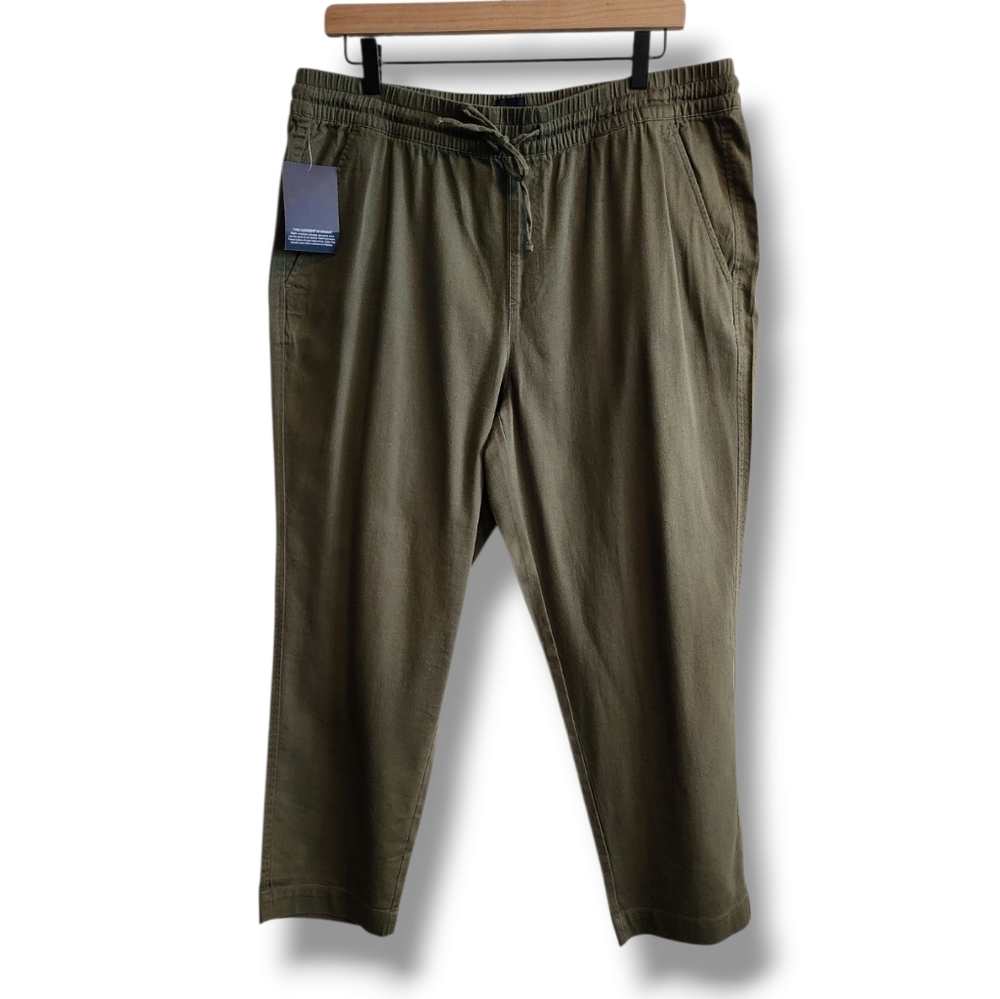 Gap Olive Green Pull On Tie Waist Ankle Pant New Size Large